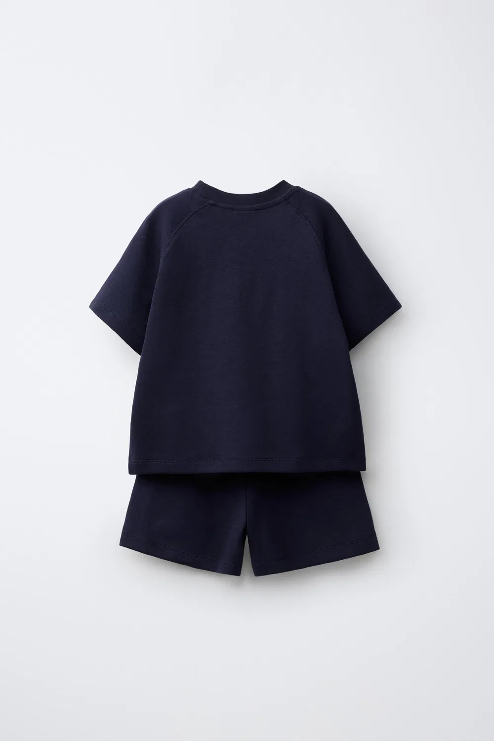 Спортивный комплект из футболки и шорт-бермуд из хлопка. ZARA, Navy blue — фото 2