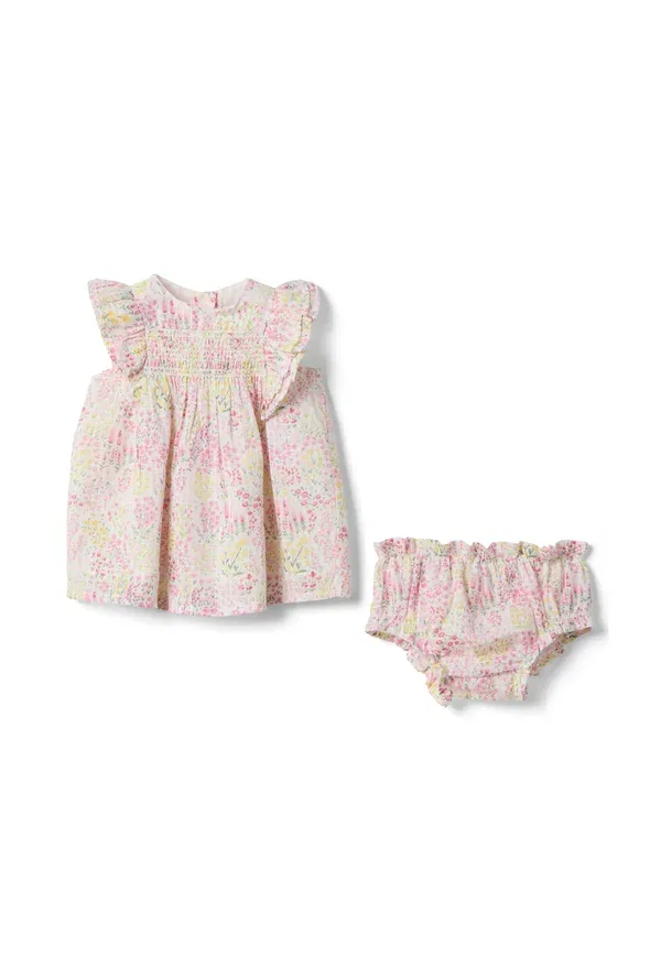 Платье хлопковое day dress Ovs, Pink, White, белый/розовый