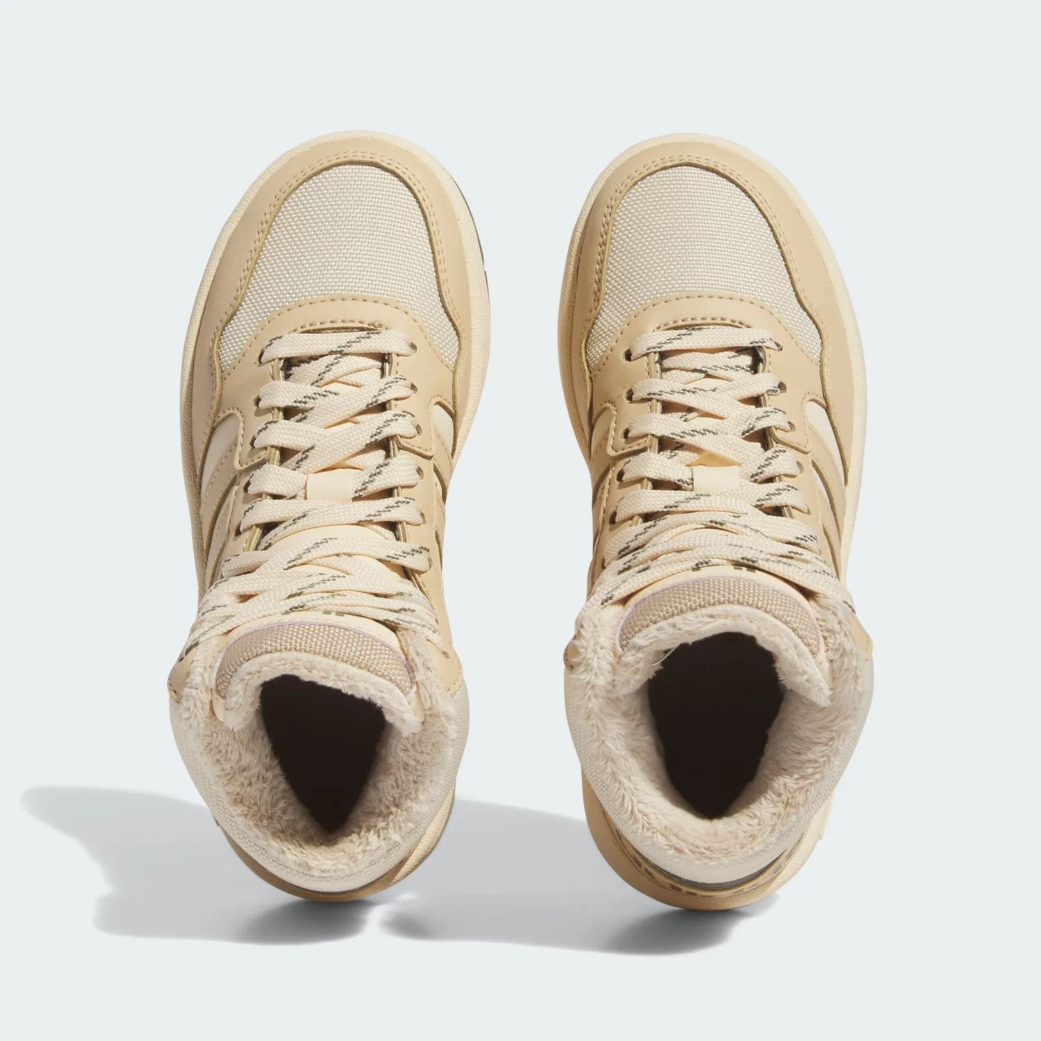 Детские кроссовки для мальчиков и девочек с высоким верхом Hoops Mid 3.0 Shoes Kids Adidas, Magic Beige Magic Beige Sand Layer — фото 4