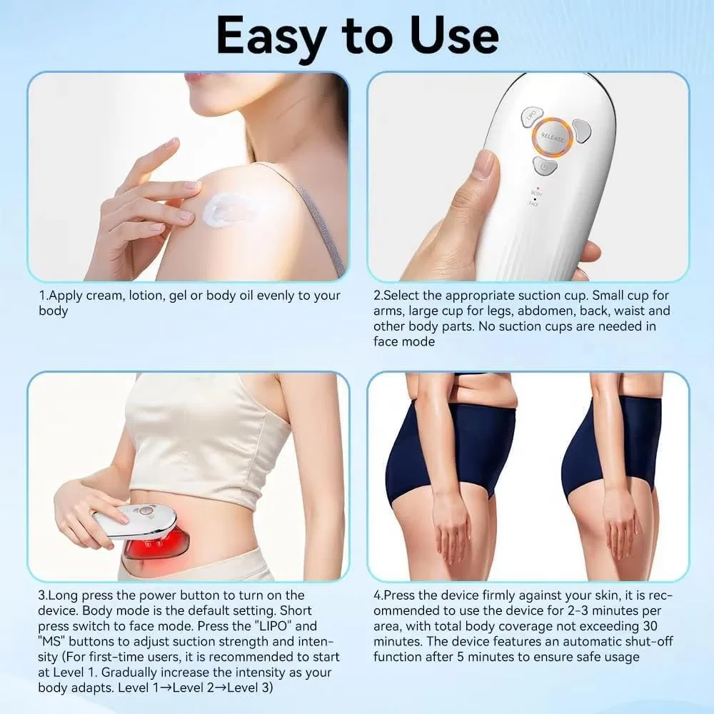 3in1 Schröpfmassagegerät mit EMS & Rotlicht, SkyFace, Weiß — фото 3