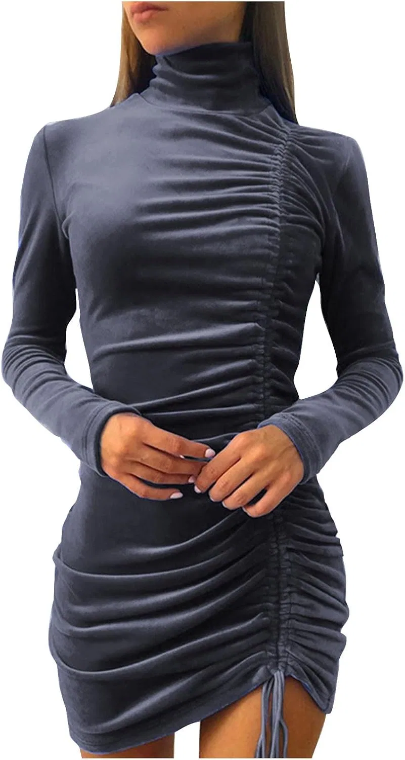 Женское мини-платье bodycon с воланами Generic, Gray