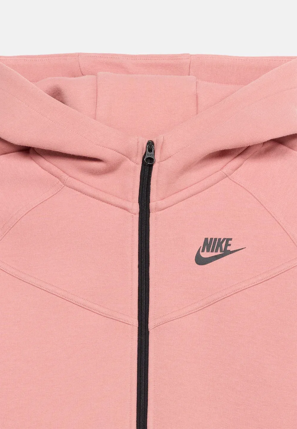 G nsw tch flc hd fz ls - pd - толстовка на молнии Nike Sportswear, Pink Rise/Black/ — фото 4