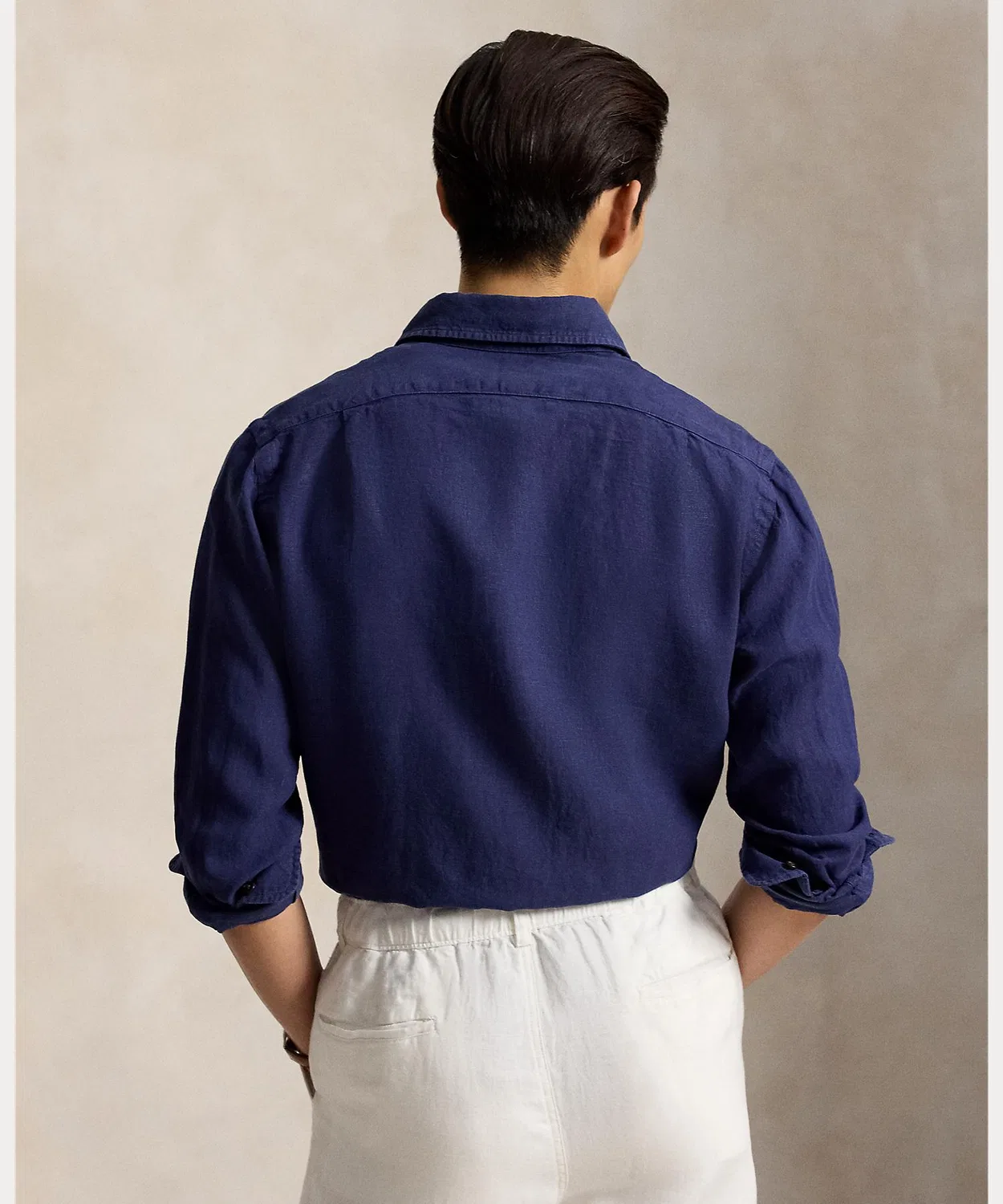 Мужская рубашка из льна с длинным рукавомClassic Fit POLO RALPH LAUREN, Navy — фото 4
