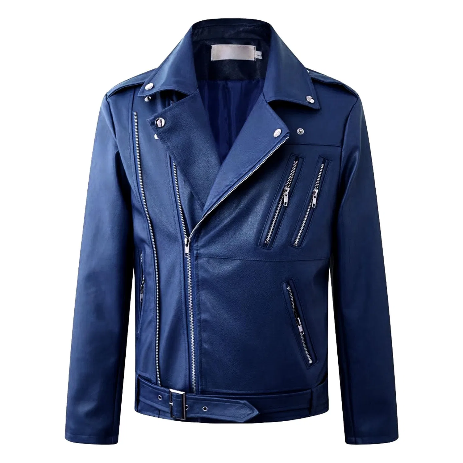 Мужская куртка с асимметричной молнией Classic Slim, blue