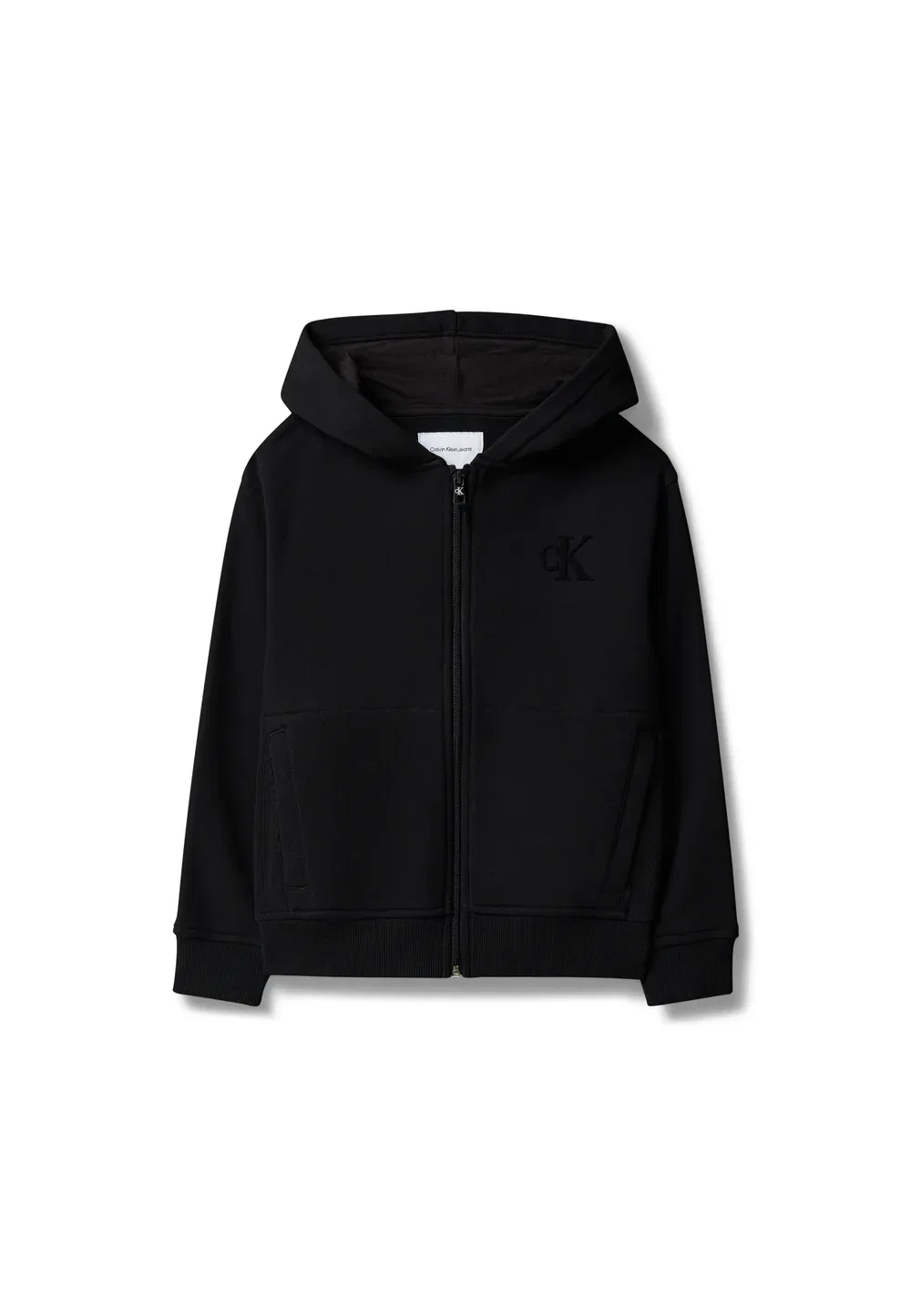 Толстовка на молнии с монограммой и ворсом Calvin Klein Jeans, Pvh Black — фото 4