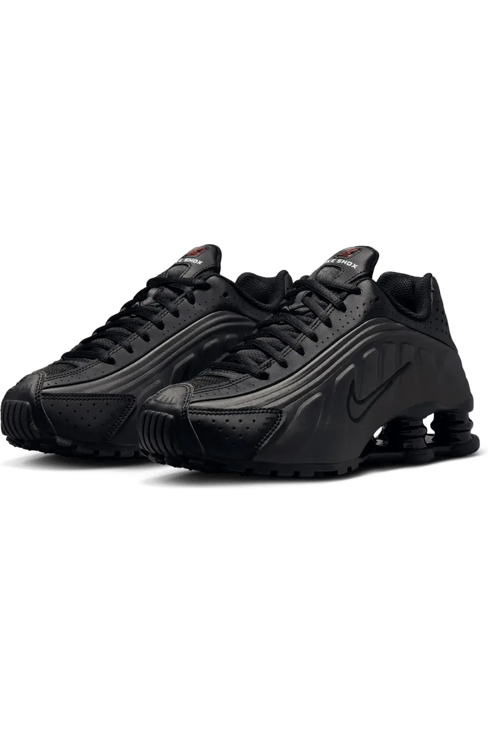 Детские кроссовки на амортизирующей подошве Shox R4 Nike, 003 черный/черный