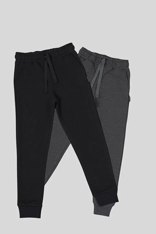 Детские спортивные штаны для мальчиков с утяжкой Mmetalic, Black-Anthracite