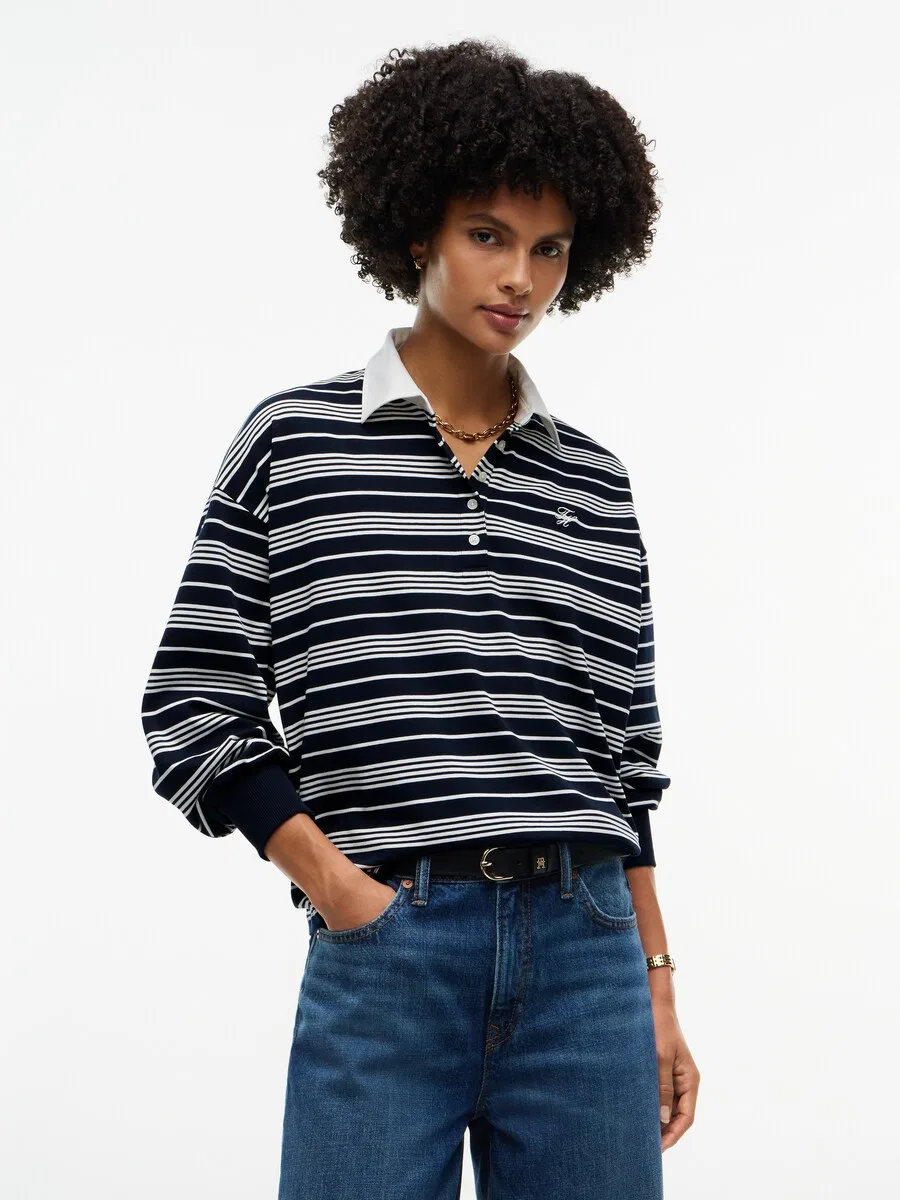 Топ TOMMY HILFIGER темно-синего цвета — фото 2