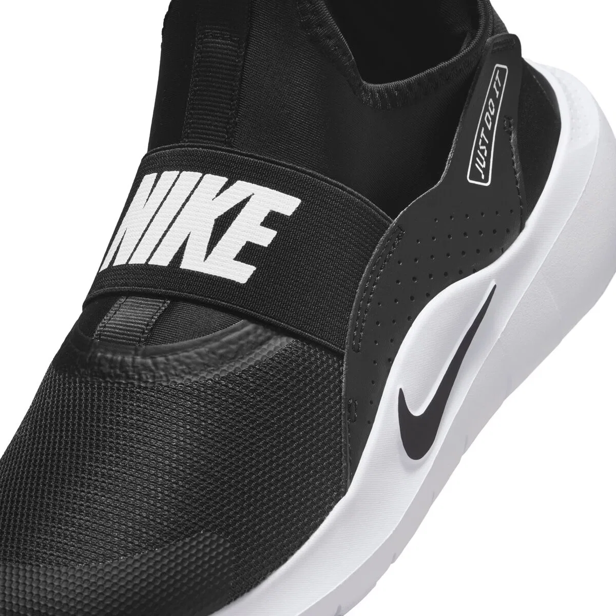 Детские кроссовки для мальчиков с эластичными ремнями Flex Runner 4 Nike, Black/Black-White — фото 3