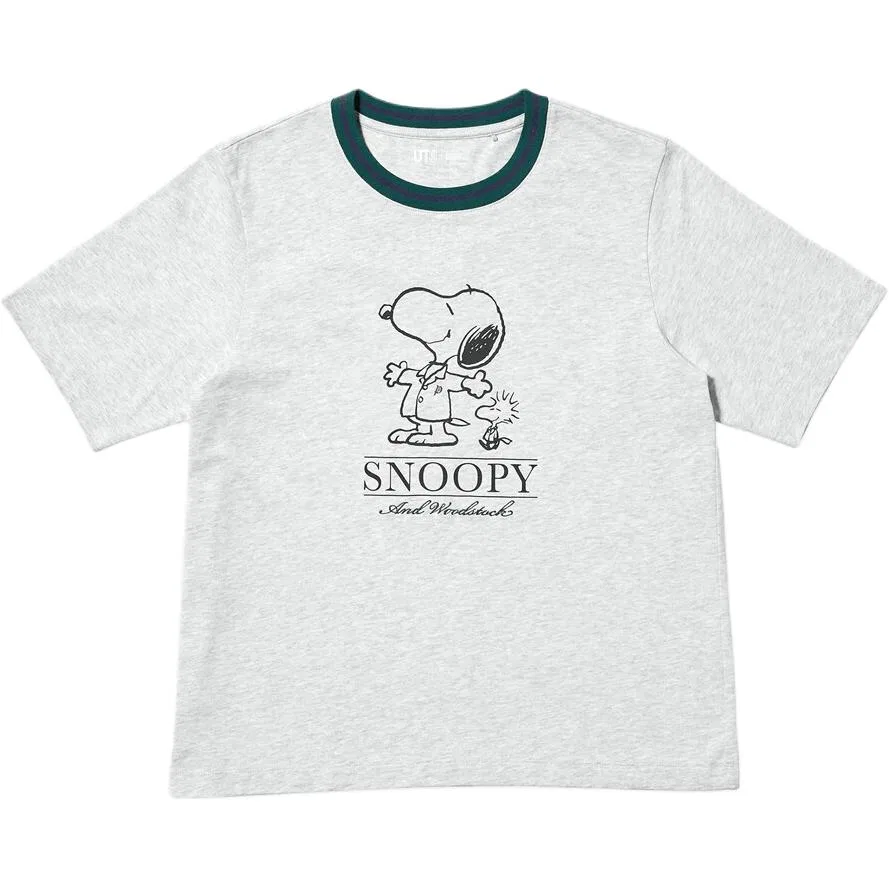 Футболка x PEANUTS, UNIQLO, Light Gray