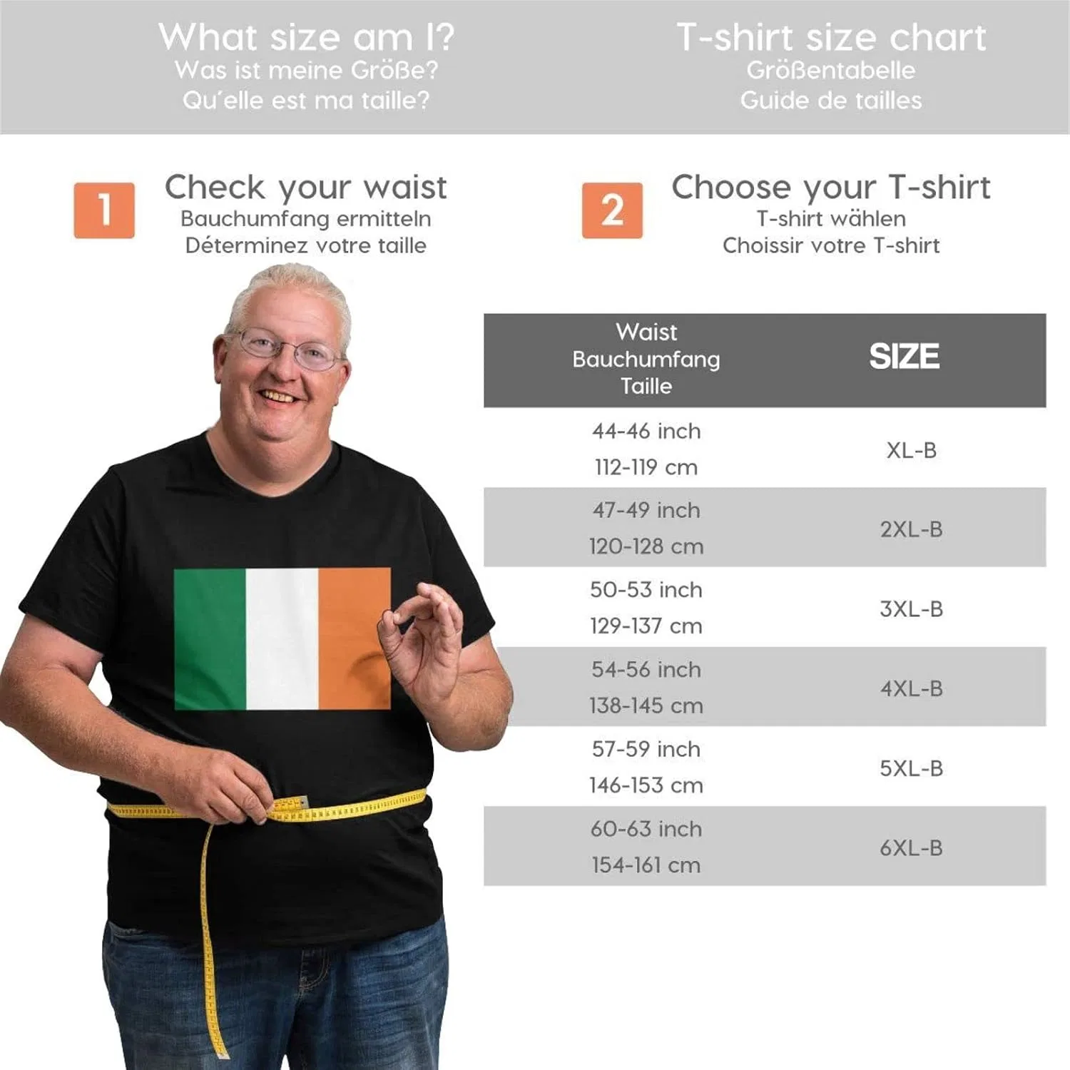 Мужская футболка с графическим принтом Regular Fit, Irish Flag — фото 2