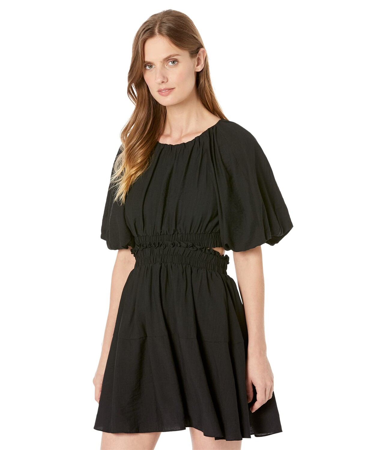 

Платье MOON RIVER, Bubble Sleeve Back Cutout Mini Dress
