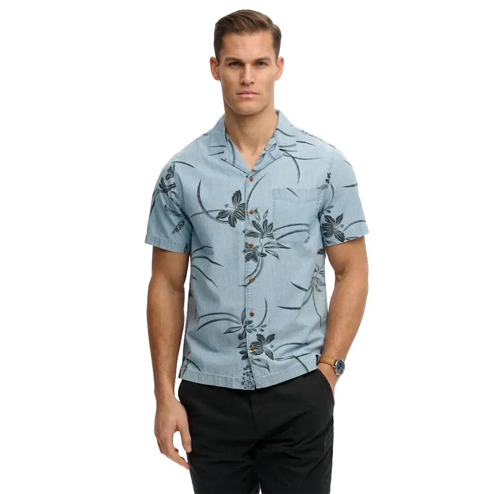 Рубашка с коротким рукавом Vintage Loom Cabana Superdry, синий