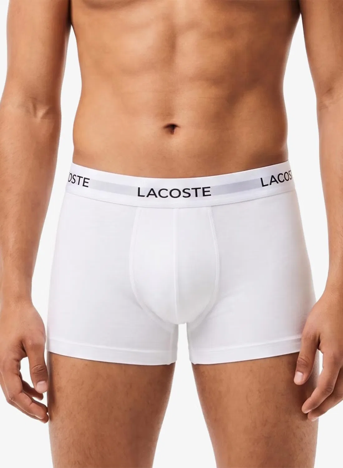 Трусы-боксеры хлопковые комплект из 3 штук Lacoste, черный/белый — фото 2