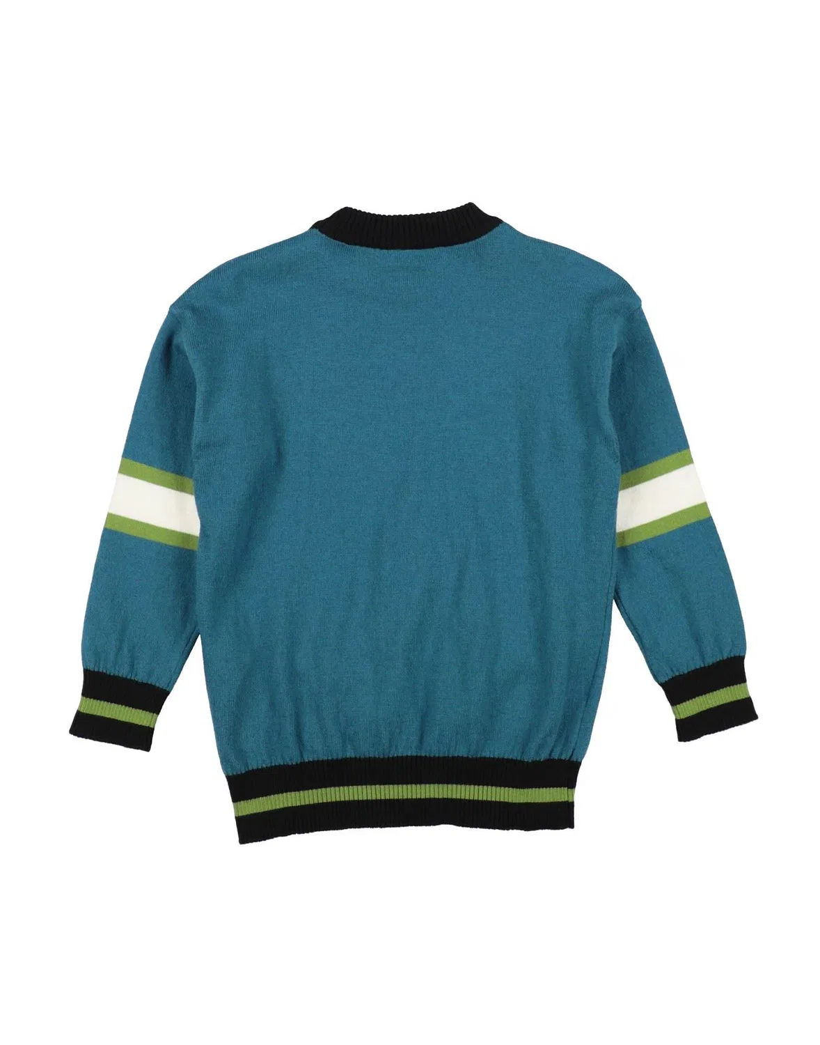 Детский джемпер с жаккардовым узором Bikkembergs, Deep Teal — фото 2