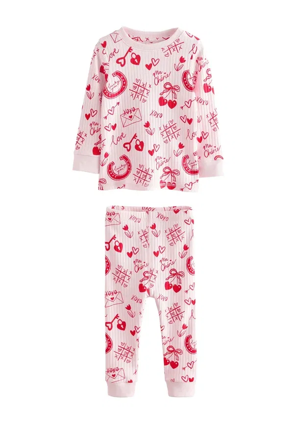 Пижамный комплект хлопок Snuggle Set Next, Red/Pink Valentines, красный/розовый