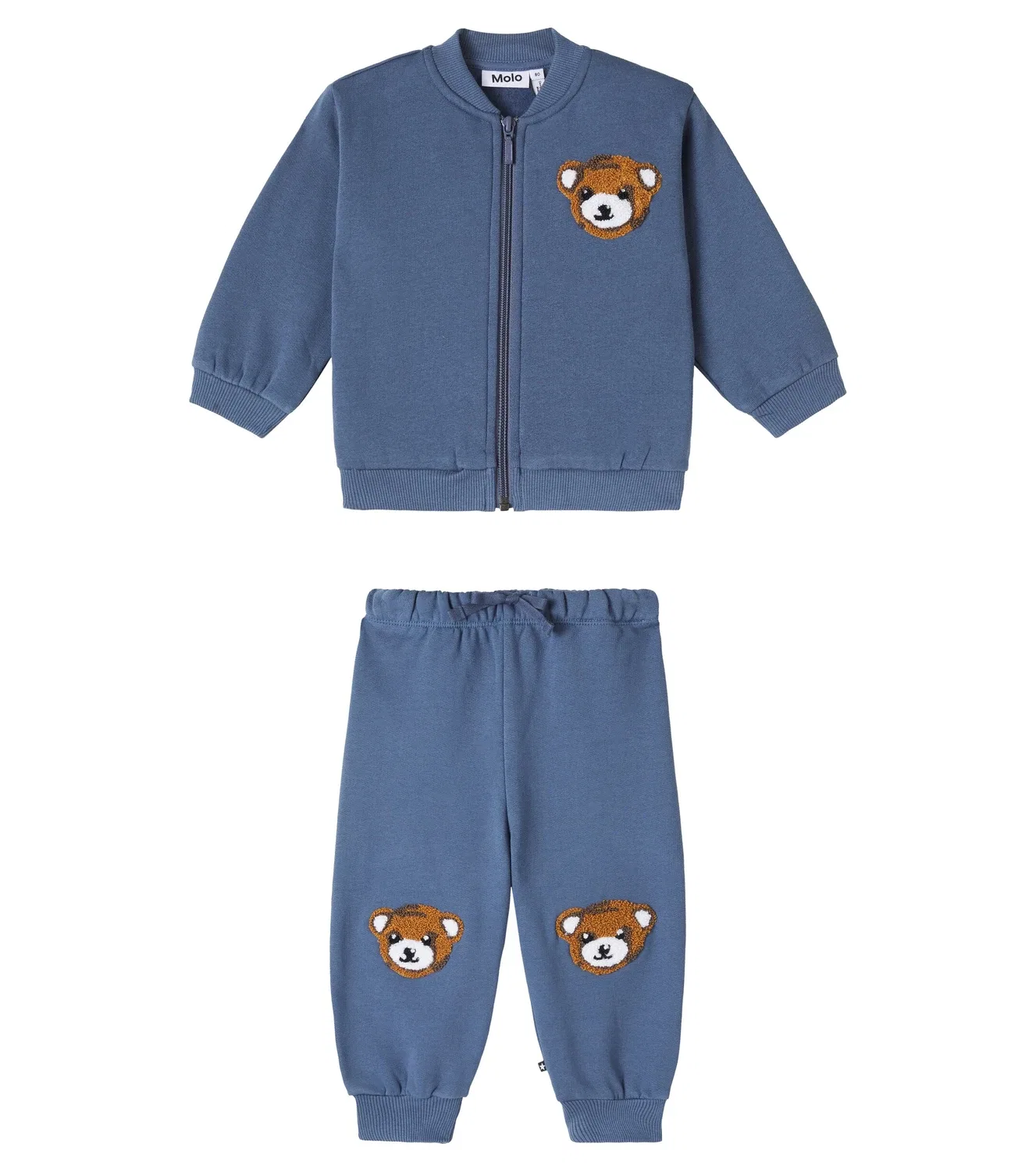 Комплект хлопковый с вышивкой Evening Bear Molo, синий