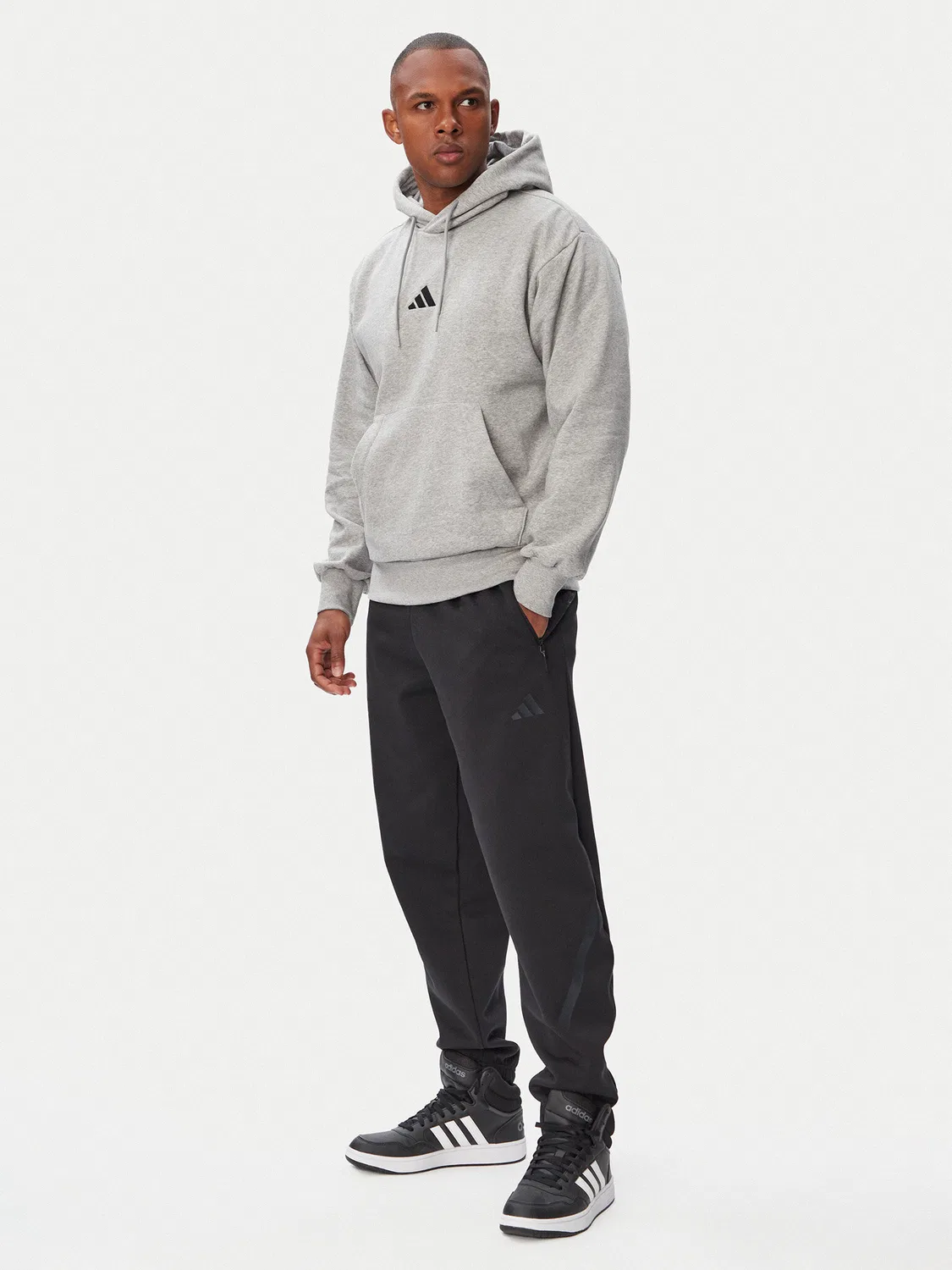 Мужская толстовка стандартного кроя Essentials Feelcozy Adidas, светло-серый — фото 2