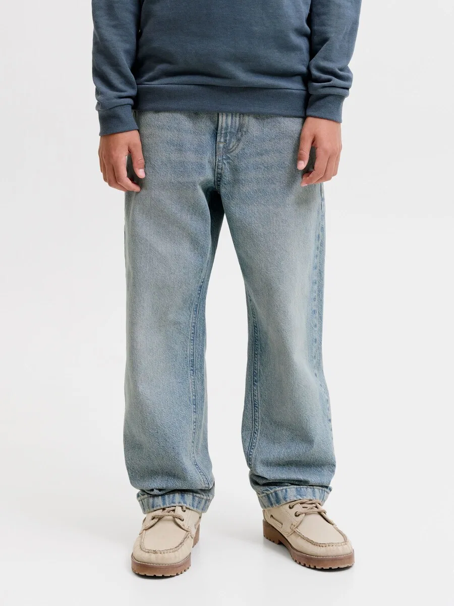 Джинсы Jack & Jones Junior свободного кроя 'JJIChris JJLuca' светло-голубого цвета — фото 2