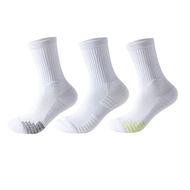 Детские носки для баскетбола с принтом, комплект из 3 пар, Trend Party Series, MIIOW, White Gray+White+White Green