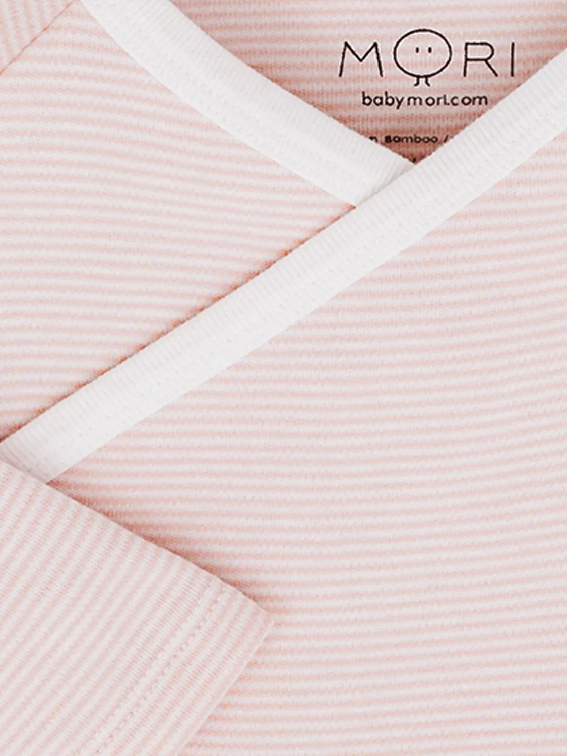 Кимоно-боди с длинным рукавом, Pink Blush Stripe Mori — фото 3