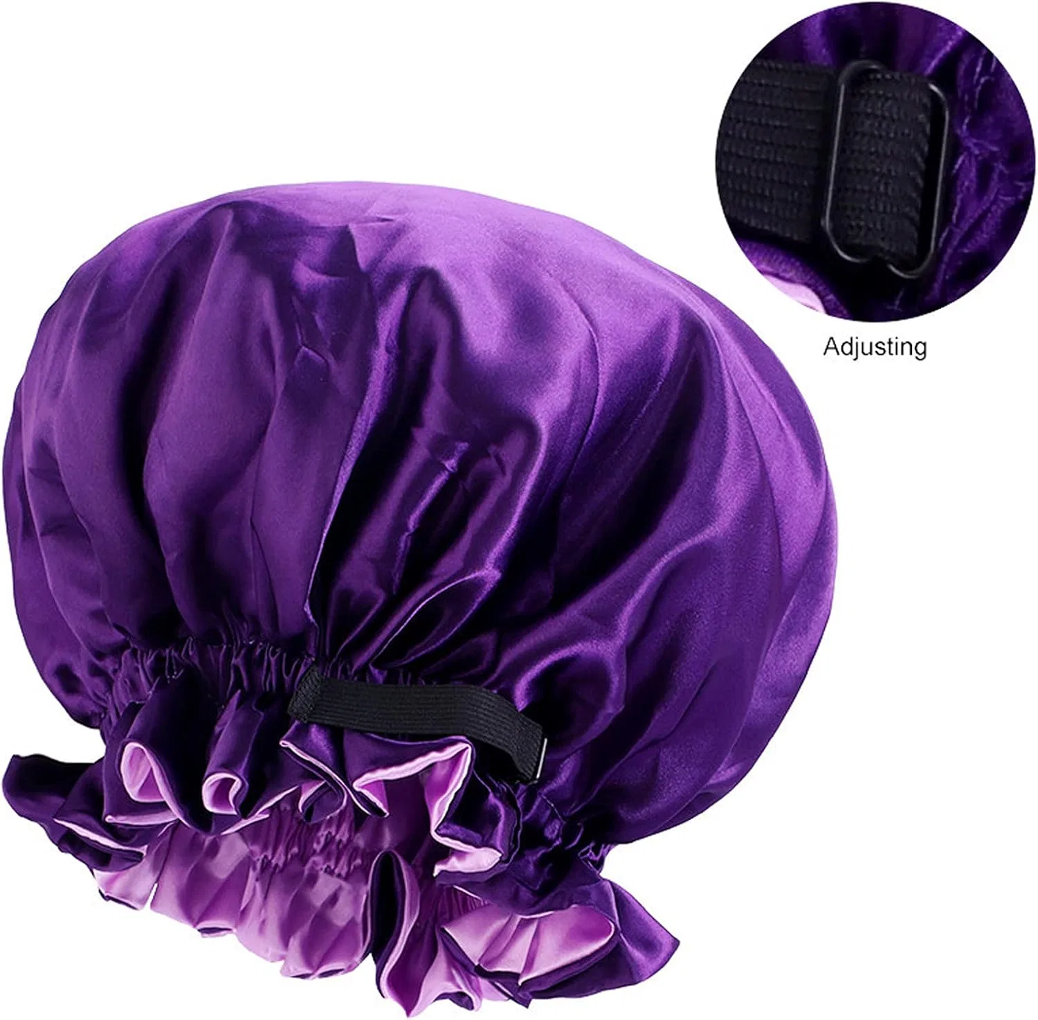 Шапочка для душа Satin Cap 2 шт, Фиолетовый и Черный, Luovce — фото 2