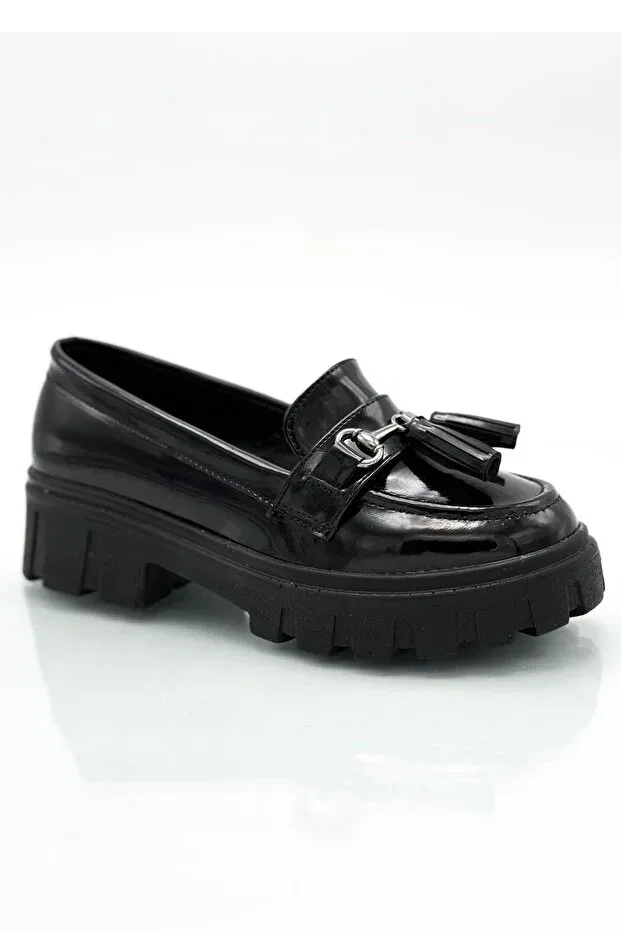 Детские туфли для девочек без застежки Синтетическая кожа Sermoda, P Black Patent Leather