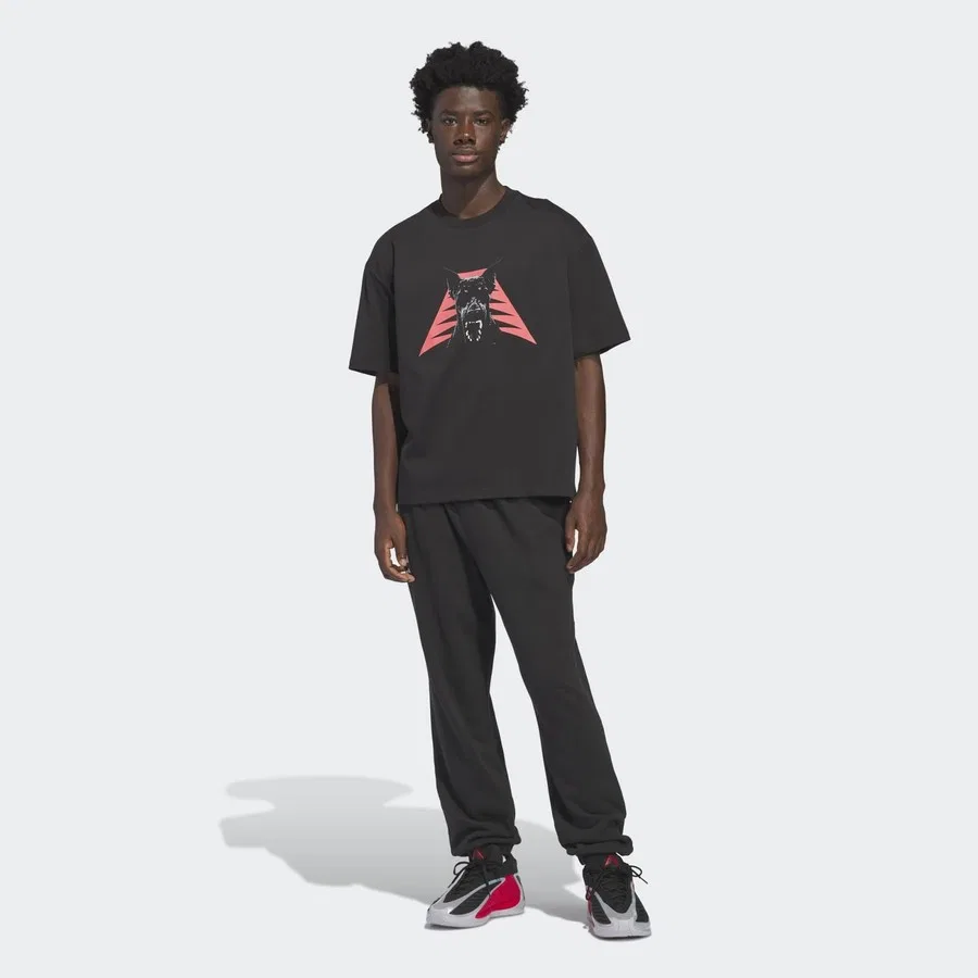 Футболка спортивная с принтом Anthony Edwards Dawg adidas, Черный — фото 4