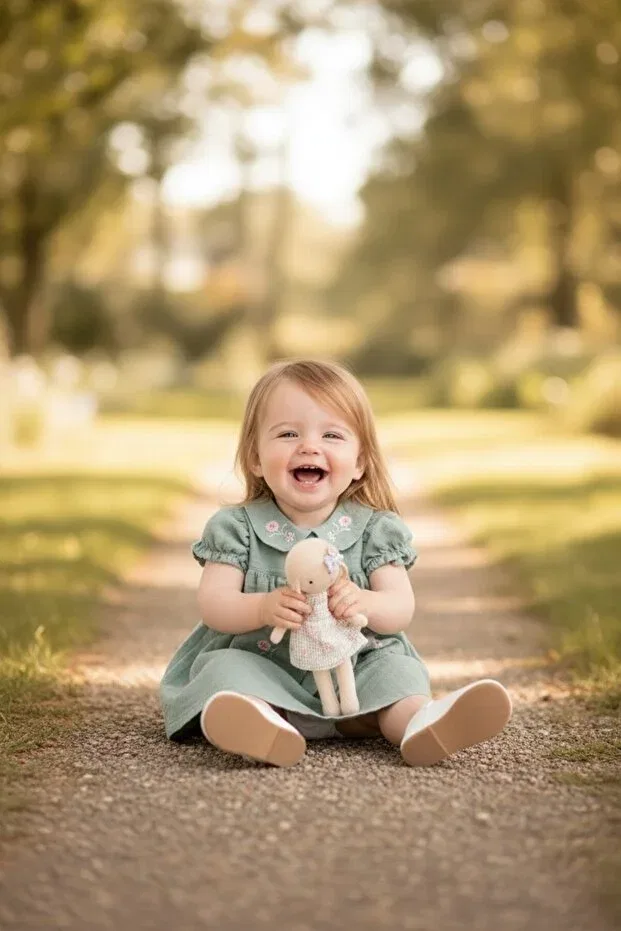 Детское платье для девочек хлопковое Baby Bebe Collar Pocket Embroidered Muslin Dress Nio Lua, Green — фото 2