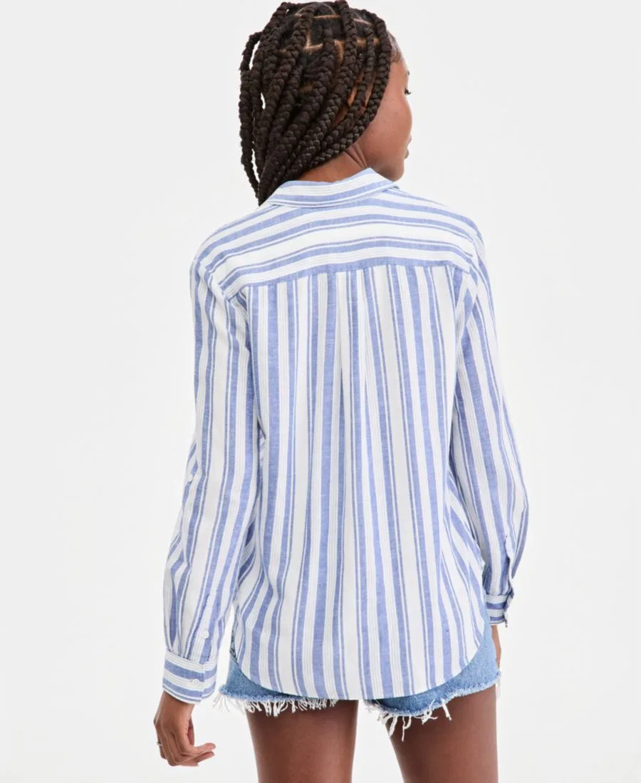 Женская рубашка свободного кроя с длинным рукавом Elaine Levi's, Bold Stripe Blue — фото 4