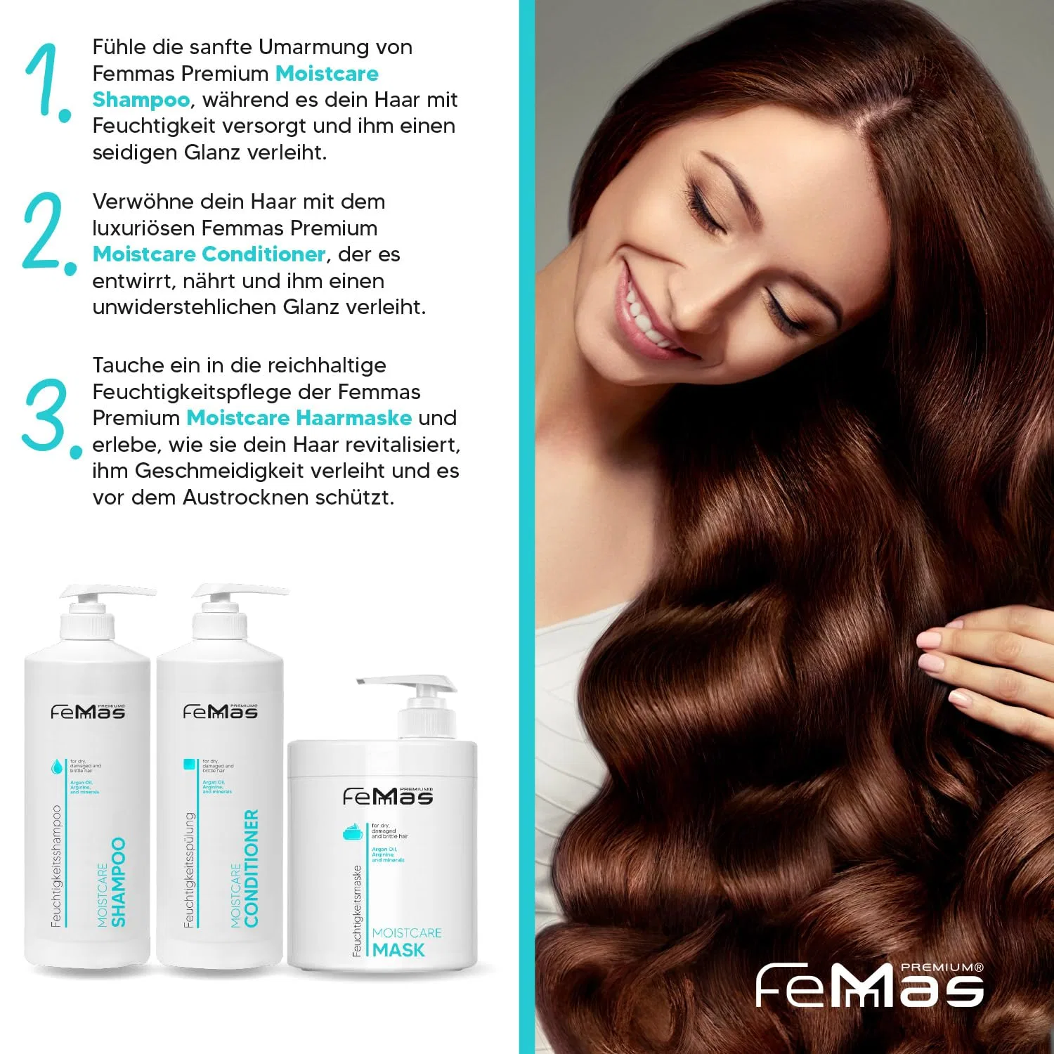 Шампунь Femmas Moistcare, 1000 мл Femmas, Shampoo. — фото 4