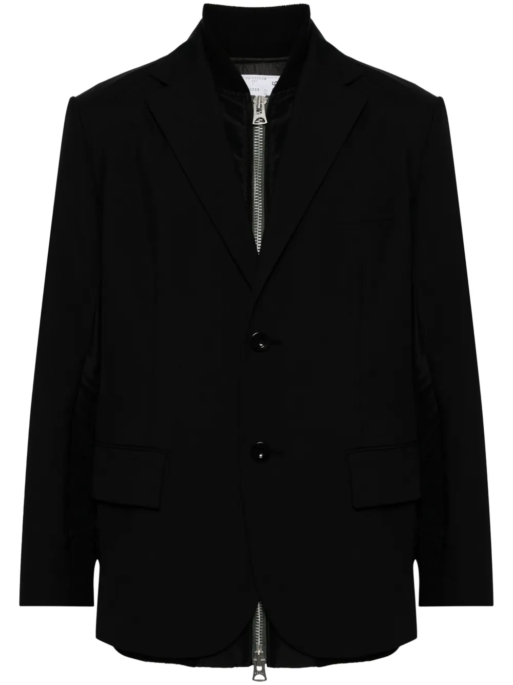 

Многослойный однобортный пиджак SACAI, черный