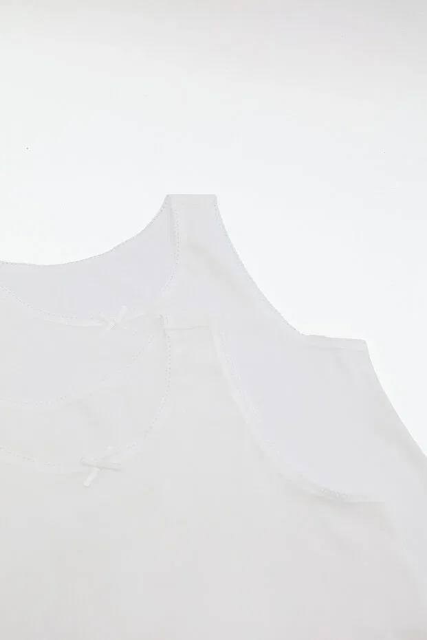 Детское для девочек хлопковое комплект маек Penti, White — фото 3