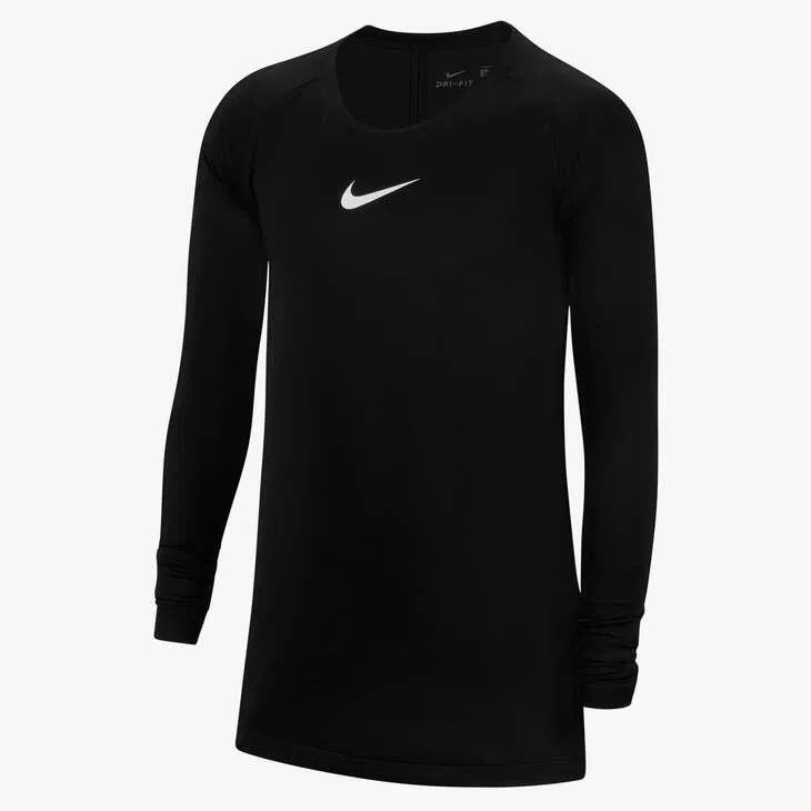 Детское функциональное термобелье с длинным рукавом Nike Park First Layer LS, Schwarz Weiss