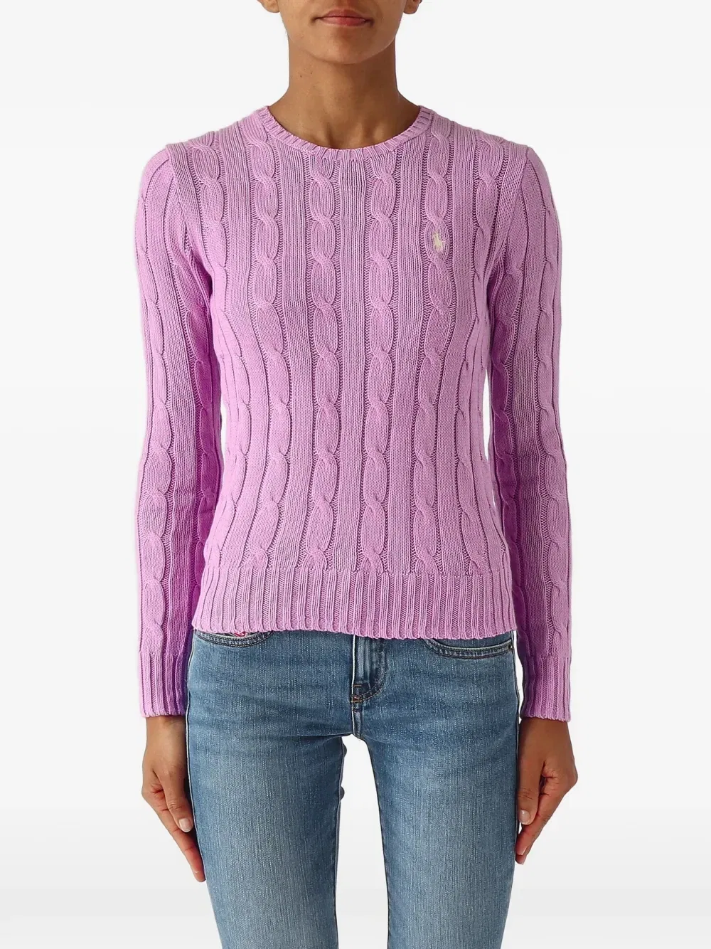 Вязаный свитер Julianna с вышитым логотипом POLO RALPH LAUREN, фиолетовый