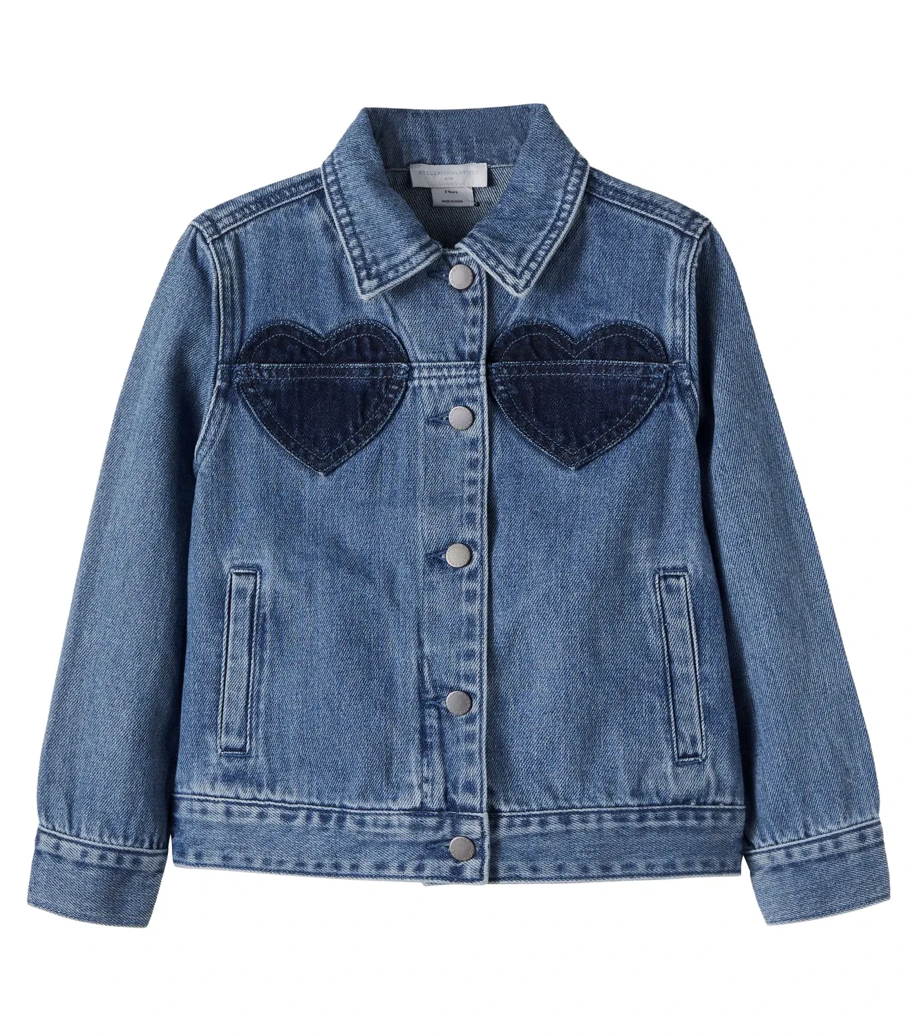 Легкая куртка джинсовая с аппликацией Stella Mccartney Kids, синий