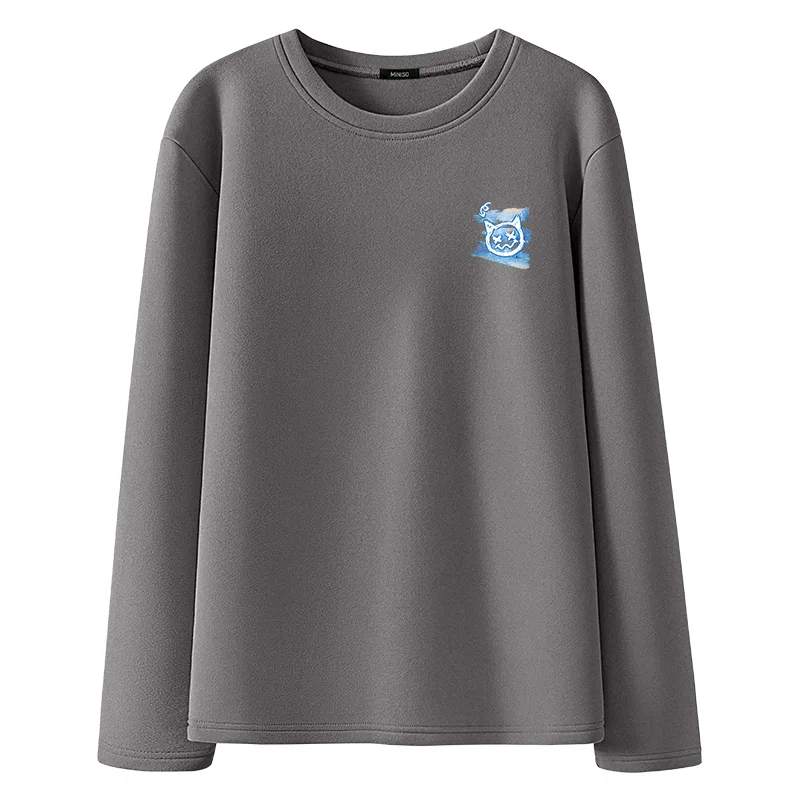 Детская футболка с принтом B Graffiti Blue Bear Chest Logo MINISO, Gray