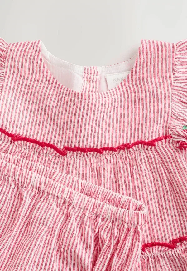 Платье-рубашка с полосками Regular fit and set piece - shirt dress Next, red strawberry, красный — фото 2