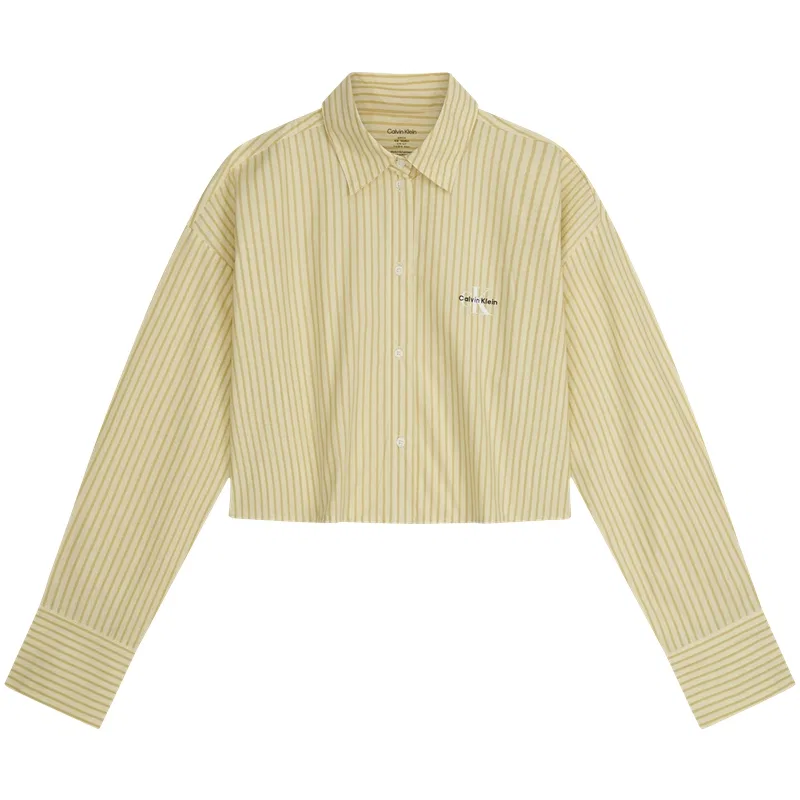 Женская пижамная рубашка с коротким рукавом Calvin Klein, Light Yellow Stripes