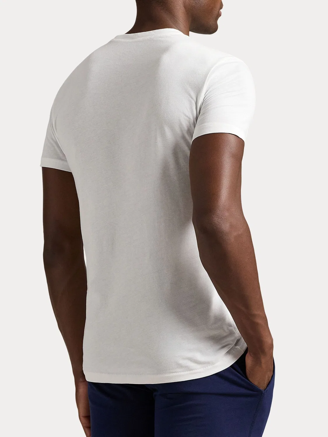 Набор из 3 белых футболок узкого кроя с короткими рукавами Polo Ralph Lauren, White — фото 3