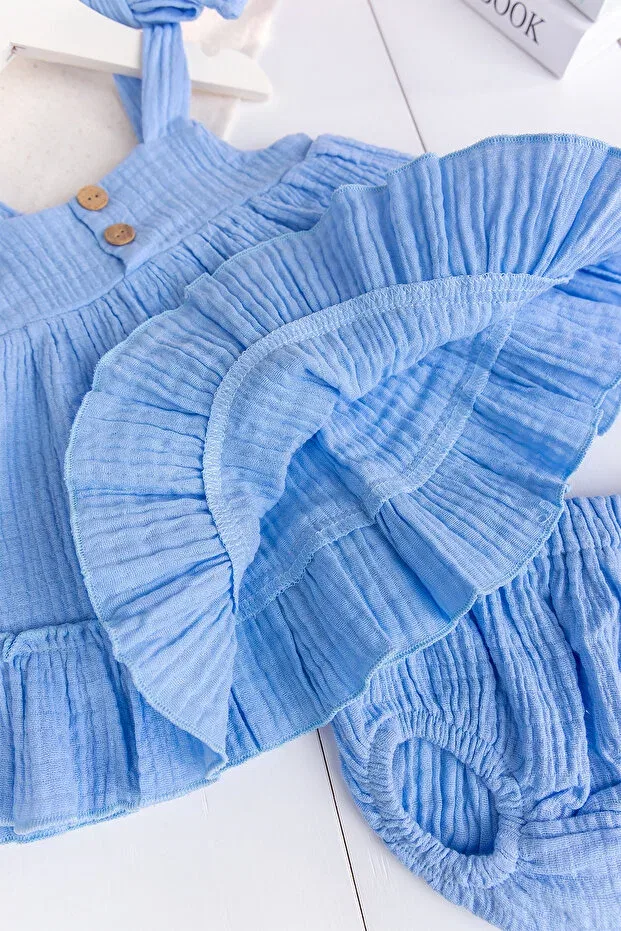 Детское платье для девочек хлопковое Babymod, Blue — фото 4