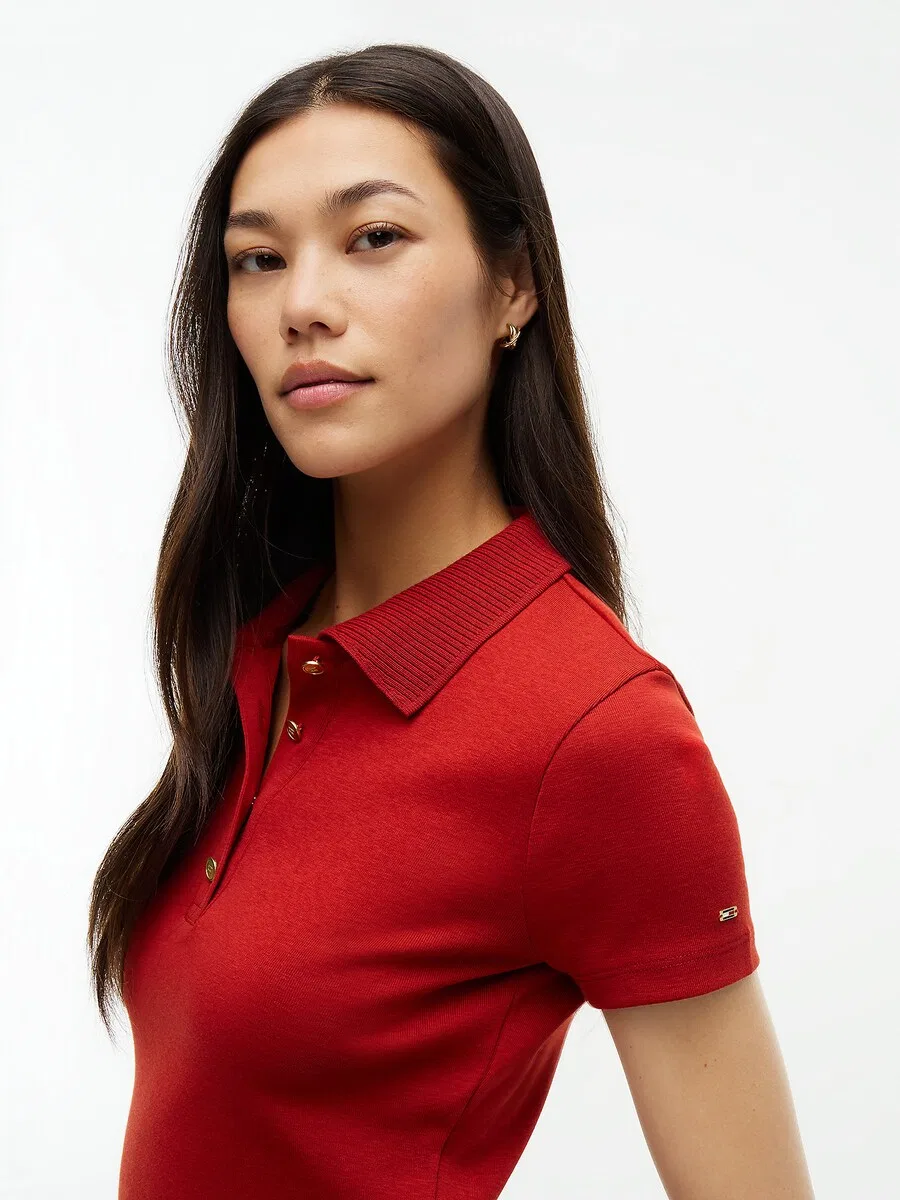 Топ TOMMY HILFIGER кроваво-красного цвета — фото 4