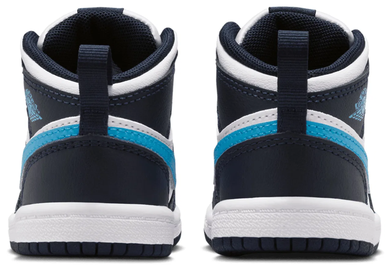 Кроссовки для мальчиков AJ 1 Mid Jordan, цвет Obsidian/Dark Powder Blue/White — фото 3