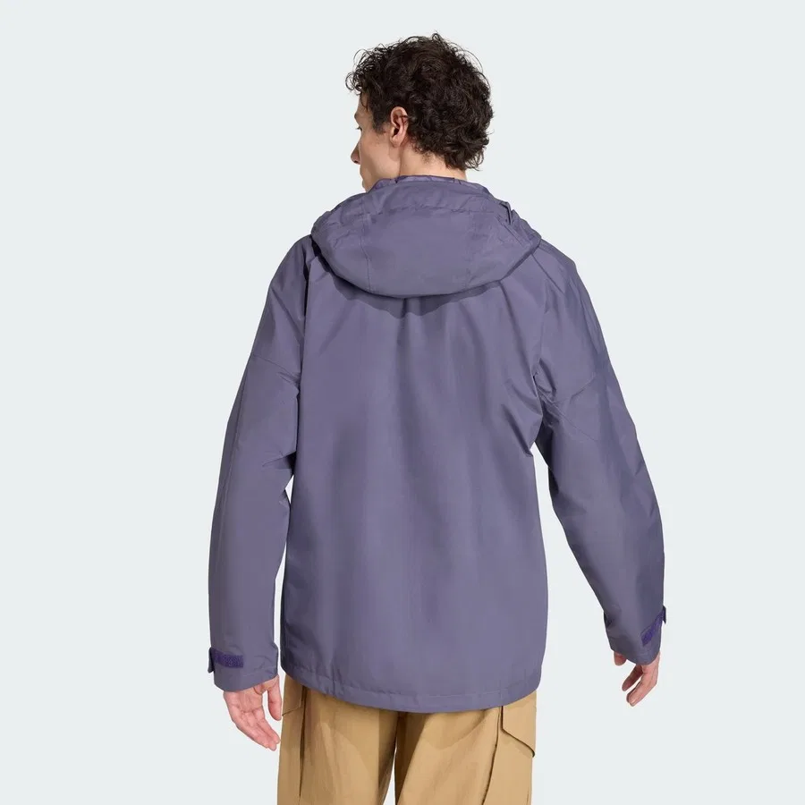 Дождевик для активного отдыха с капюшоном Terrex Xperior 2L GORE-TEX Performance Jacket adidas, Фиолетовый — фото 2