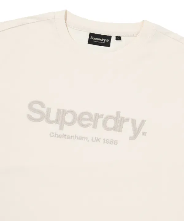 Футболка с логотипом, Superdry, кремовый — фото 3