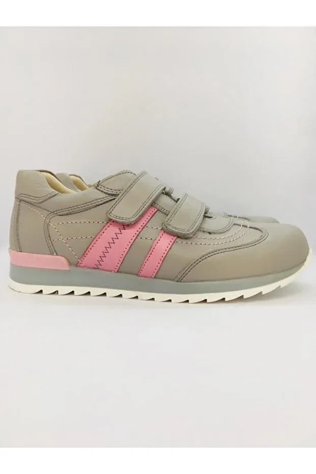 Детские ортопедические кроссовки для девочек с липучкой Ortopedia, A.Gray Pink