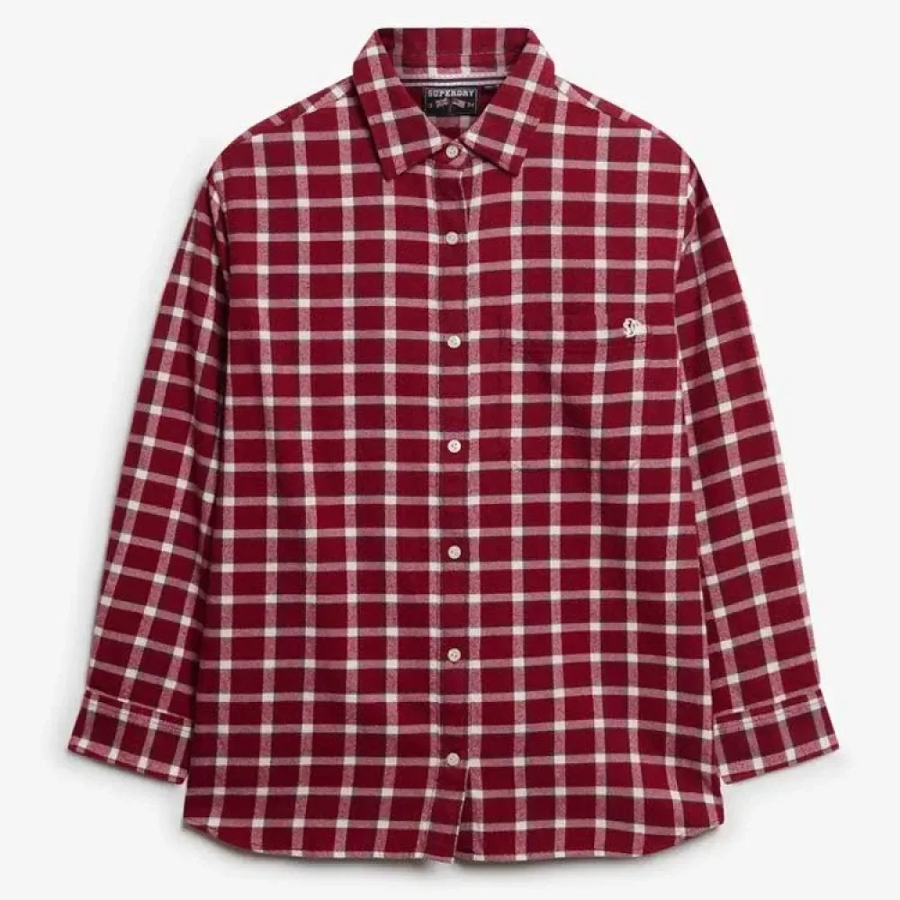 Рубашка фланелевая Superdry Check Flannel Boyfriend, красный — фото 3