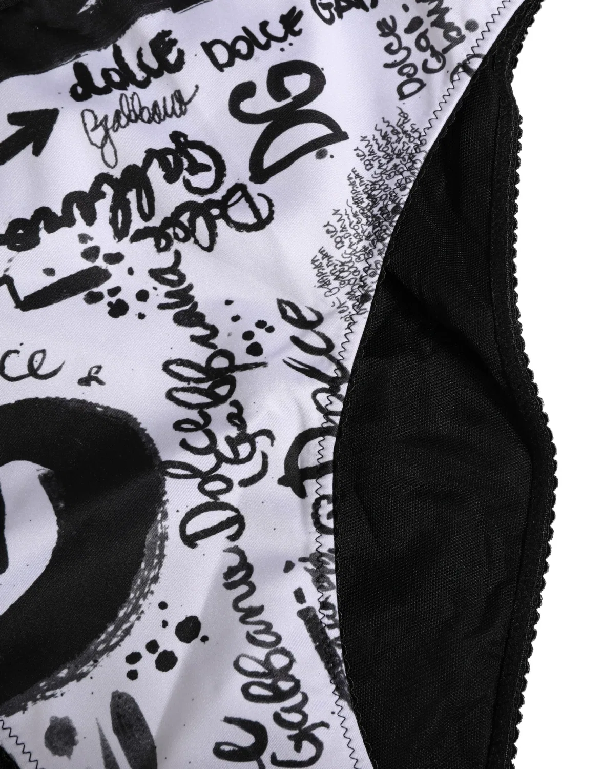Женские трусы-слипы с графическим логотипом Dolce & Gabbana, Black and White