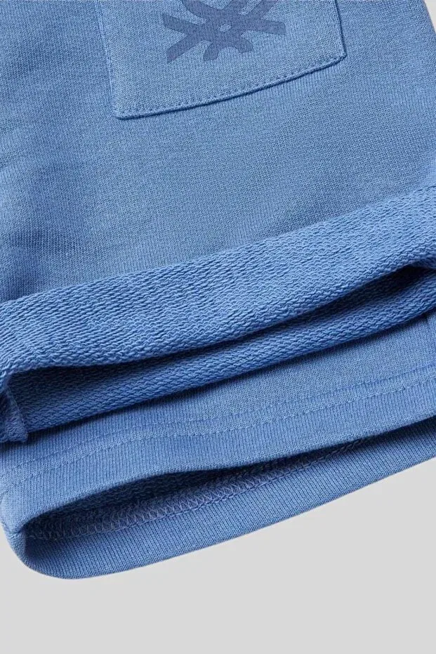 Детские шорты для мальчиков с принтом Benetton, Light Blue — фото 3
