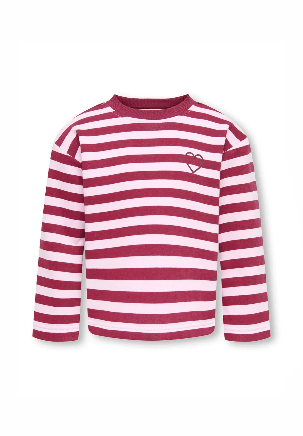 Kmgsweat ls с круглым вырезом, прямой крой, топ с длинными рукавами Only Mini, Cabernet Pink Lady